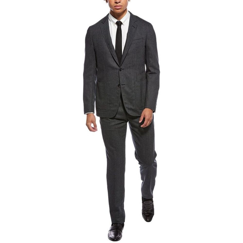 Canali Mens 2Pc Wool Suit, Grey